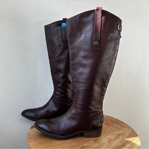 Sam Edelman | Wide Calf Penny 2 Dark Brown Leather Equestrian Tall Riding Boots